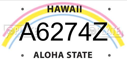 A6274Z Hawaii License Plate