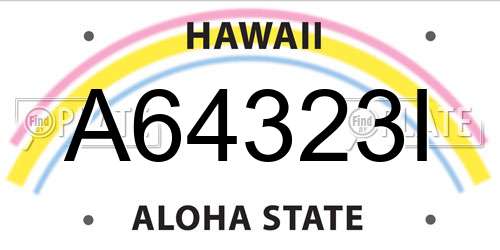 A64323I Hawaii License Plate
