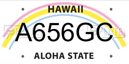 A656GC Hawaii License Plate