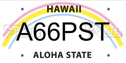 A66PST Hawaii License Plate