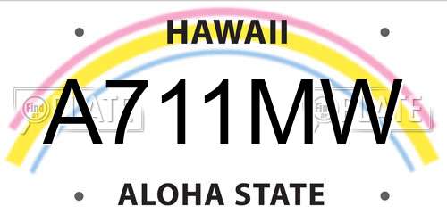 A711MW Hawaii License Plate