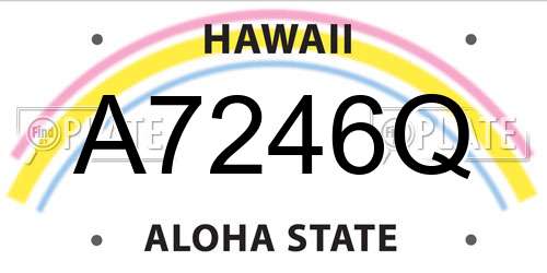 A7246Q Hawaii License Plate