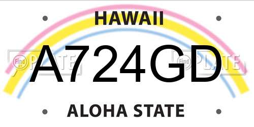 A724GD Hawaii License Plate