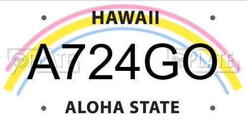 A724GO Hawaii License Plate