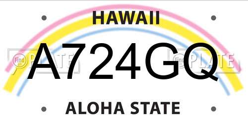 A724GQ Hawaii License Plate