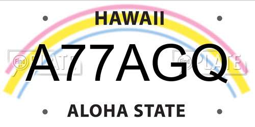 A77AGQ Hawaii License Plate
