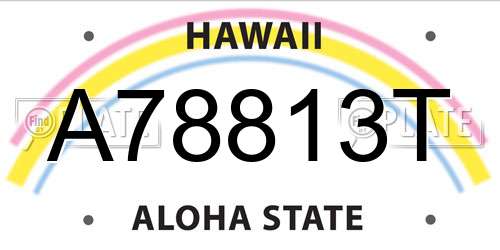 A78813T Hawaii License Plate