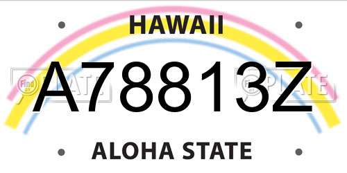 A78813Z Hawaii License Plate
