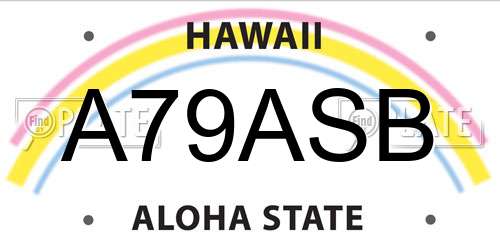 A79ASB Hawaii License Plate