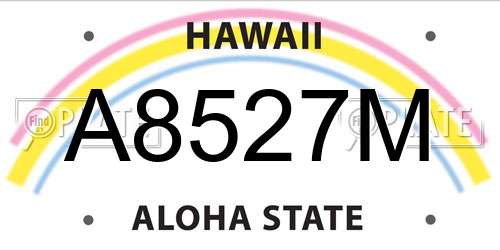 A8527M Hawaii License Plate