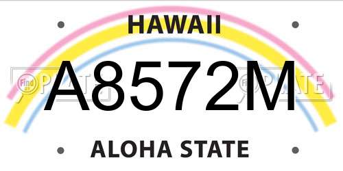 A8572M Hawaii License Plate
