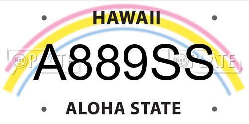 A889SS Hawaii License Plate