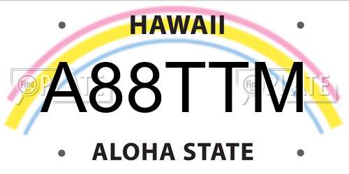 A88TTM Hawaii License Plate