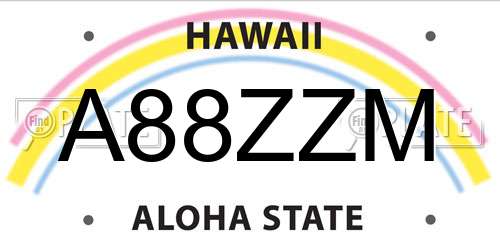 A88ZZM Hawaii License Plate