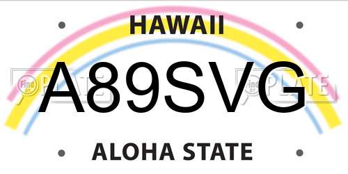 A89SVG Hawaii License Plate