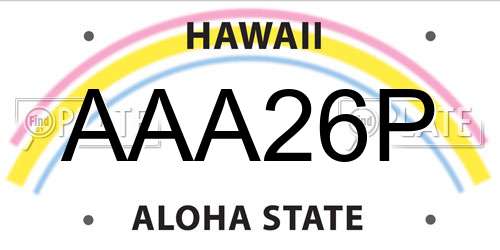 AAA26P Hawaii License Plate