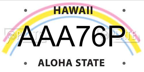 AAA76P Hawaii License Plate