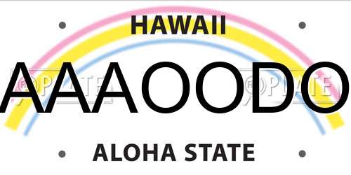 AAAOODO Hawaii License Plate
