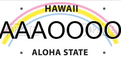 AAAOOOO Hawaii License Plate