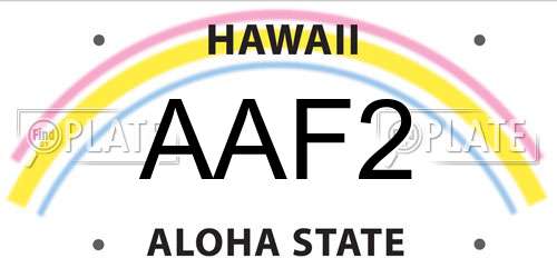 AAF2 Hawaii License Plate