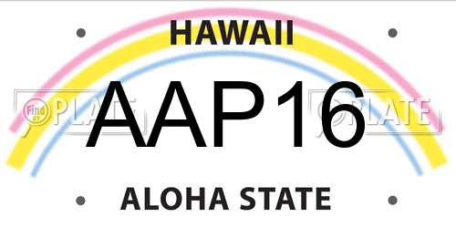 AAP16 Hawaii License Plate