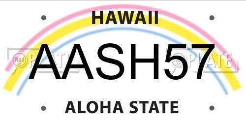 AASH57 Hawaii License Plate