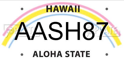 AASH87 Hawaii License Plate