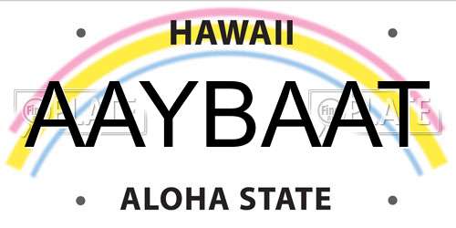 AAYBAAT Hawaii License Plate