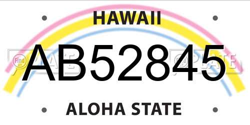 AB52845 Hawaii License Plate