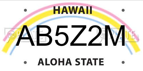 AB5Z2M Hawaii License Plate