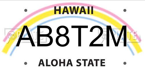AB8T2M Hawaii License Plate