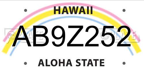 AB9Z252 Hawaii License Plate