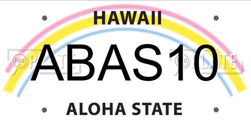 ABAS10 Hawaii License Plate