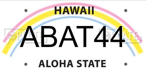 ABAT44 Hawaii License Plate