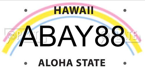 ABAY88 Hawaii License Plate