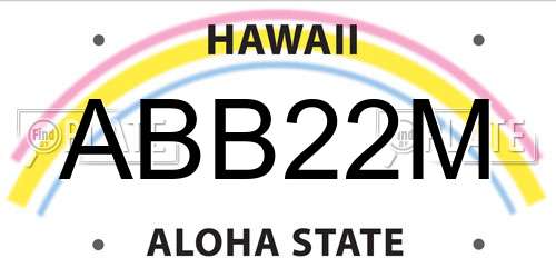 ABB22M Hawaii License Plate