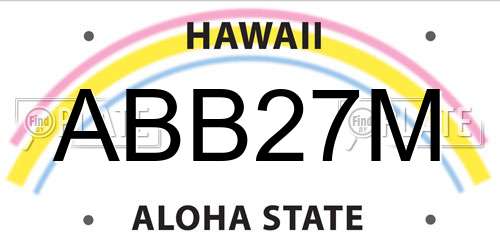 ABB27M Hawaii License Plate