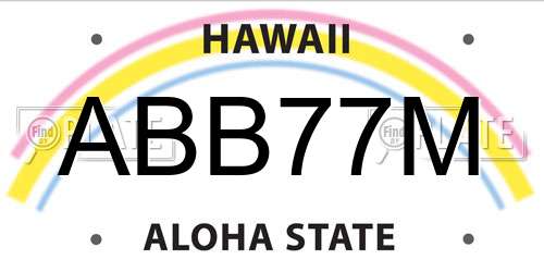 ABB77M Hawaii License Plate