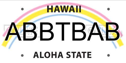 ABBTBAB Hawaii License Plate