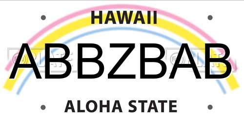 ABBZBAB Hawaii License Plate