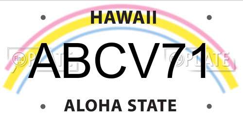 ABCV71 Hawaii License Plate