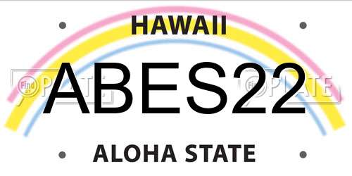 ABES22 Hawaii License Plate