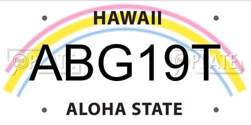 ABG19T Hawaii License Plate