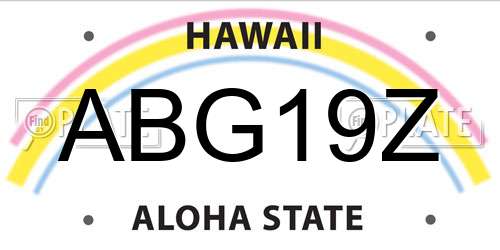ABG19Z Hawaii License Plate