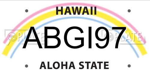 ABGI97 Hawaii License Plate