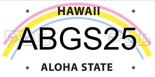 ABGS25 Hawaii License Plate