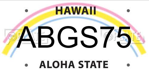 ABGS75 Hawaii License Plate