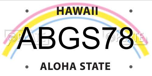 ABGS78 Hawaii License Plate