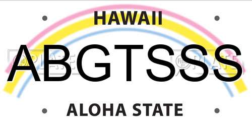 ABGTSSS Hawaii License Plate