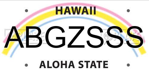 ABGZSSS Hawaii License Plate
